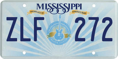 MS license plate ZLF272