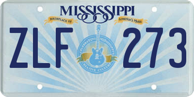 MS license plate ZLF273