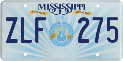 MS license plate ZLF275