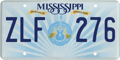 MS license plate ZLF276