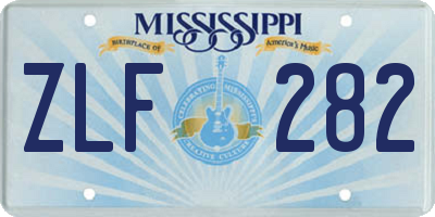 MS license plate ZLF282
