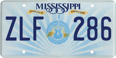 MS license plate ZLF286