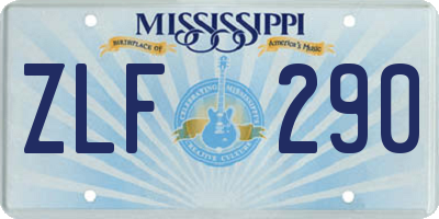 MS license plate ZLF290