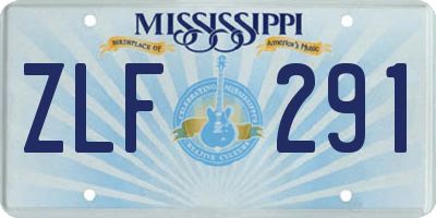 MS license plate ZLF291