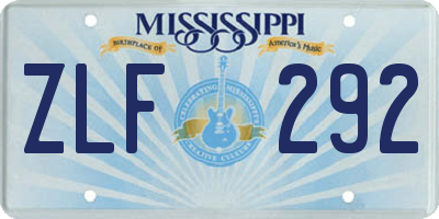 MS license plate ZLF292