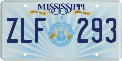MS license plate ZLF293