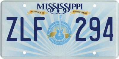 MS license plate ZLF294