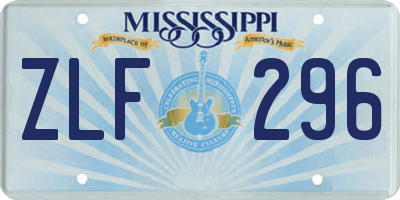 MS license plate ZLF296