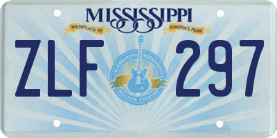 MS license plate ZLF297