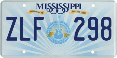 MS license plate ZLF298