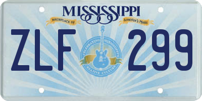 MS license plate ZLF299