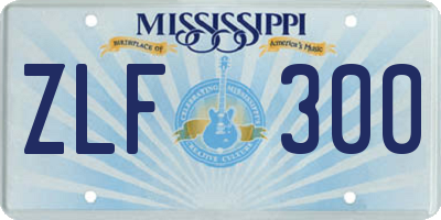 MS license plate ZLF300