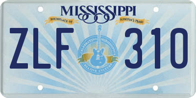 MS license plate ZLF310