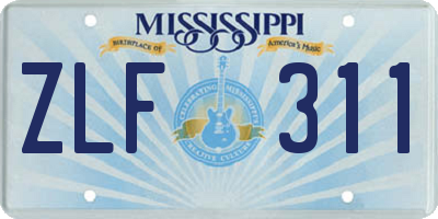 MS license plate ZLF311