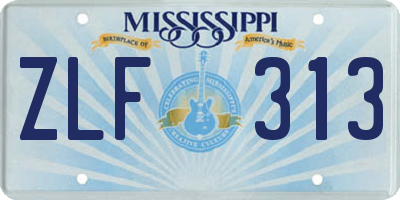 MS license plate ZLF313