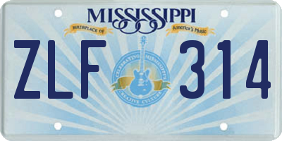 MS license plate ZLF314