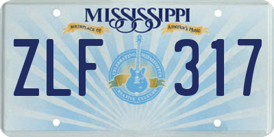 MS license plate ZLF317