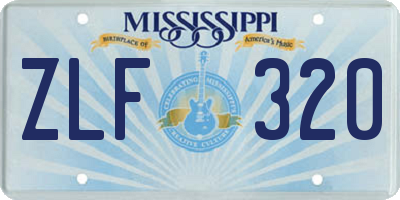 MS license plate ZLF320