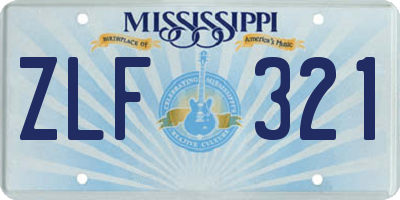 MS license plate ZLF321