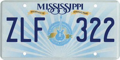 MS license plate ZLF322
