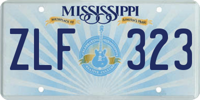 MS license plate ZLF323