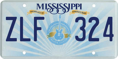 MS license plate ZLF324