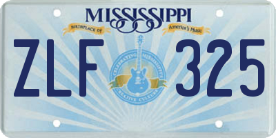MS license plate ZLF325
