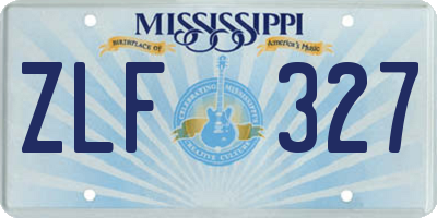 MS license plate ZLF327