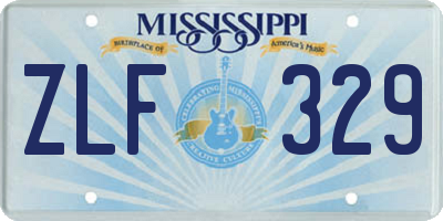 MS license plate ZLF329