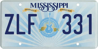 MS license plate ZLF331