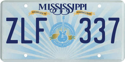 MS license plate ZLF337