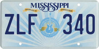 MS license plate ZLF340