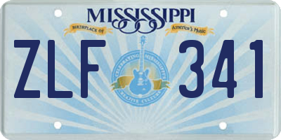 MS license plate ZLF341