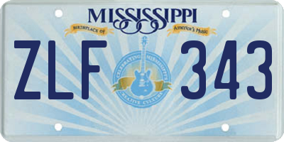 MS license plate ZLF343