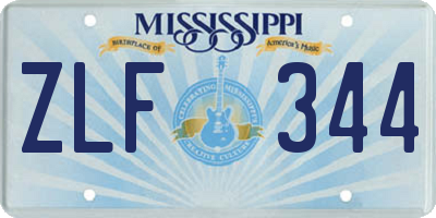 MS license plate ZLF344