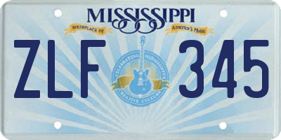 MS license plate ZLF345