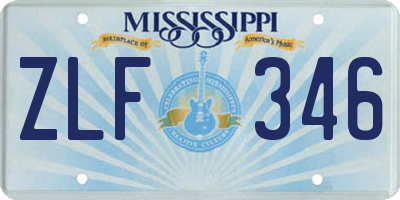 MS license plate ZLF346