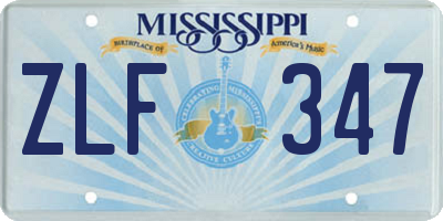 MS license plate ZLF347