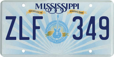 MS license plate ZLF349