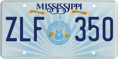 MS license plate ZLF350