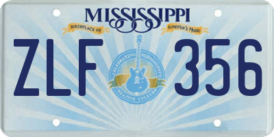 MS license plate ZLF356