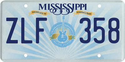 MS license plate ZLF358
