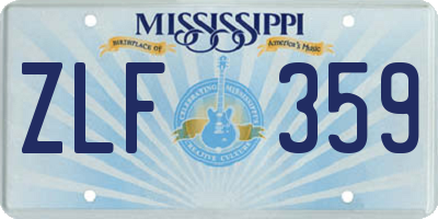 MS license plate ZLF359