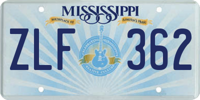 MS license plate ZLF362