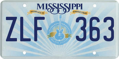 MS license plate ZLF363