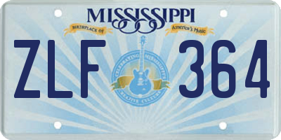 MS license plate ZLF364