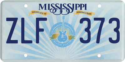 MS license plate ZLF373
