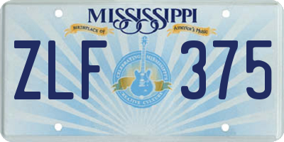 MS license plate ZLF375