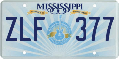 MS license plate ZLF377