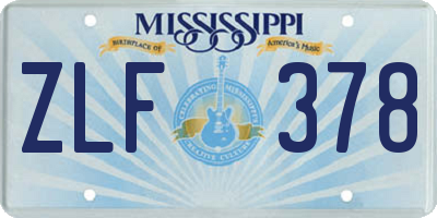MS license plate ZLF378